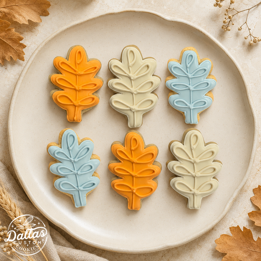 Fall Leaves Leaf Cookies Monochromatic -- 12 Count