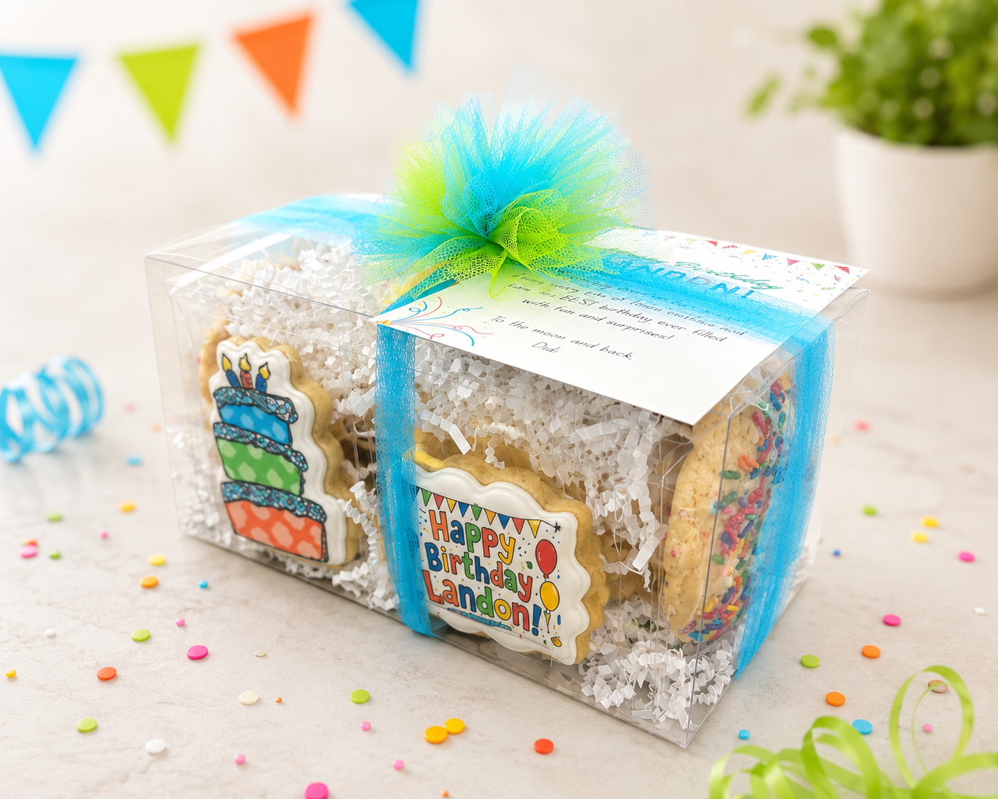 The Signature Birthday Cookie Gift Box - 12 count Box + Bow