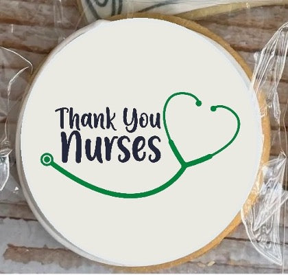 Thank You Nurse Stethoscope on Circle Cookie Appreciation Health Care Cookies--12 Count