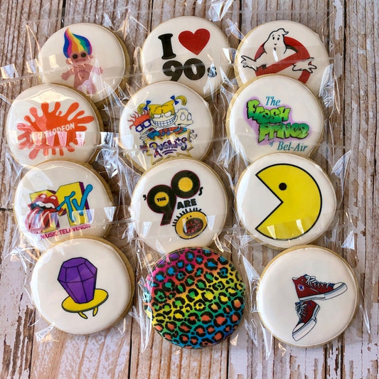 1990s themed Birthday Cookies--12 Count