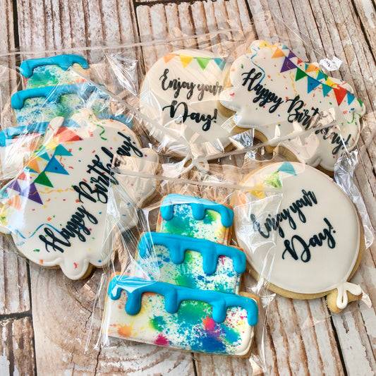 Personalized Happy Birthday Cookies--12 Count