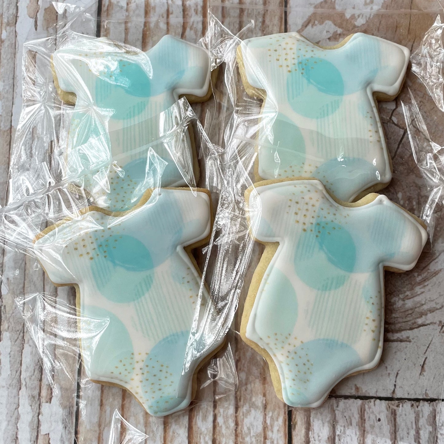 Baby Boy Shower Cookies w/choice of onesie --12 Count