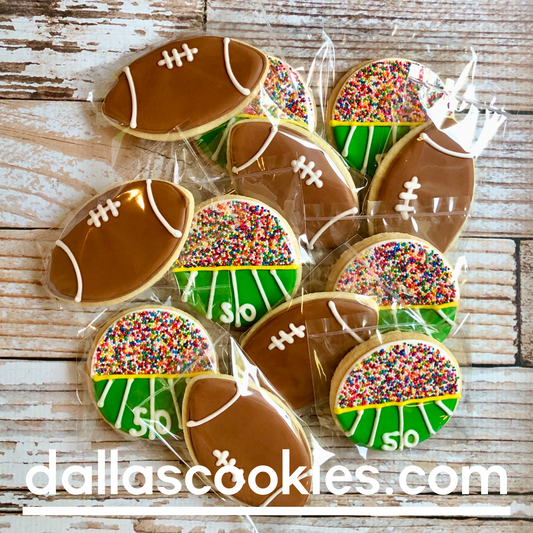 Football Sports Themed Cookies--12 Count