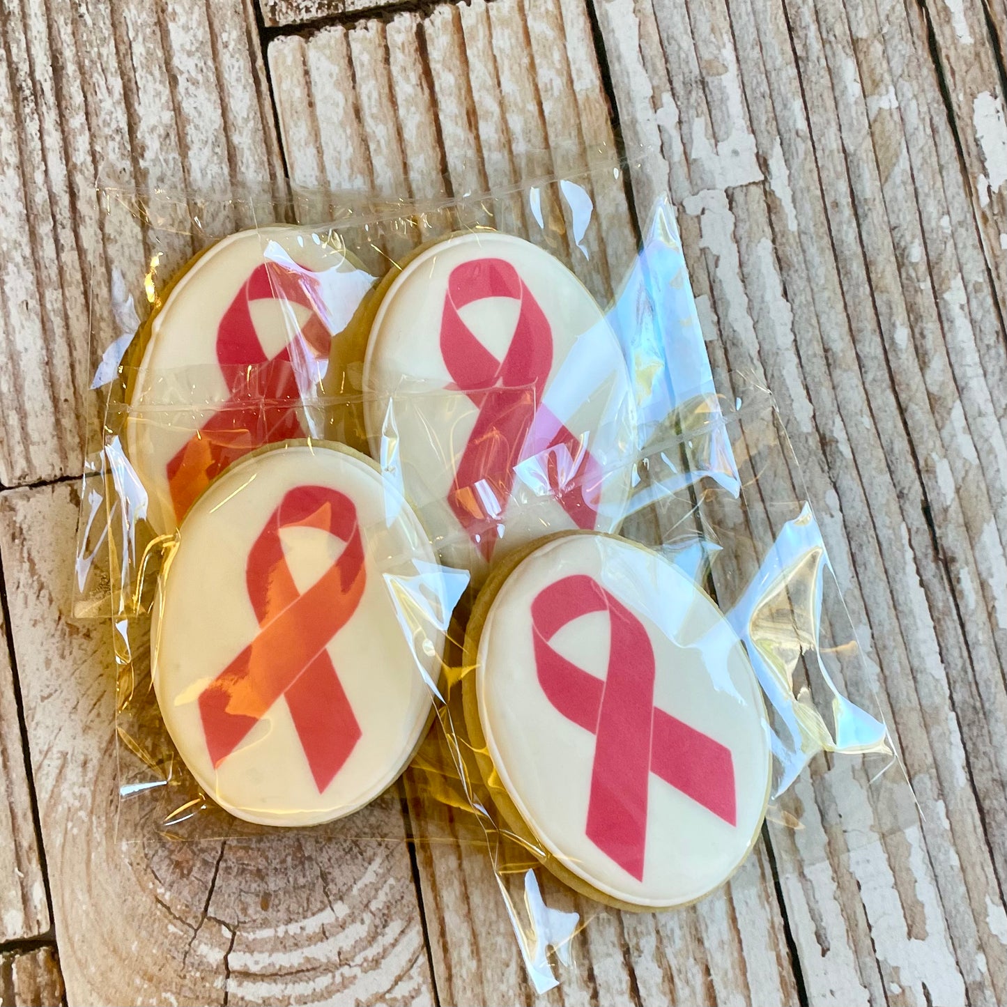 Breast Cancer Awareness Pink Ribbon Cookies--12 Count