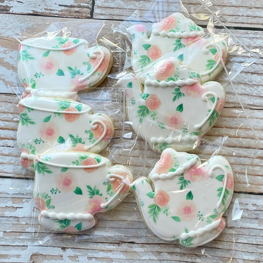 Floral Tea Party Themed Cookies--12 Count