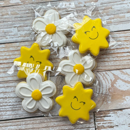 Spring Summer Sunshine Daisy Flower Cookie Set--12 Count