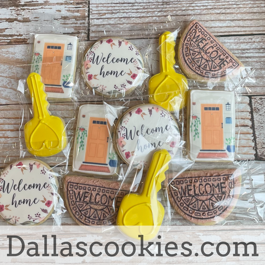 Welcome Home w/Key Shape Realtor Home Sweet Home House Warming Cookies--12 Count
