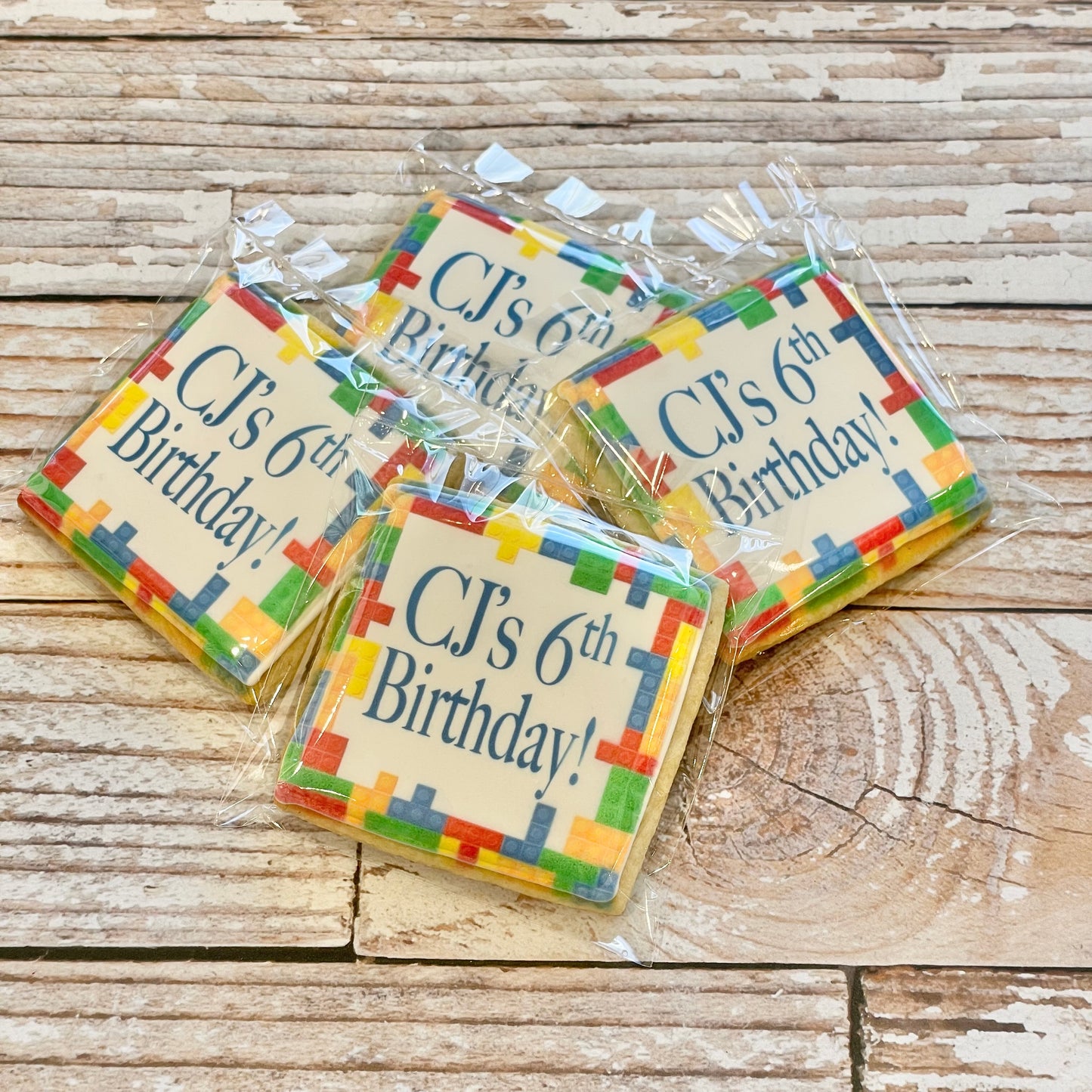 Colorful Lego Happy Birthday Cookies--12 Count