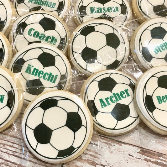 Personalized Soccer Sports Themed Cookies--12 Count