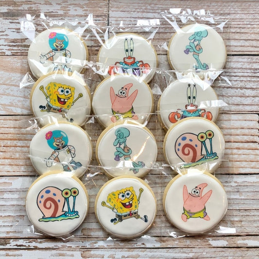 Sponge Bob Square Pants Themed Party Cookies--12 Count